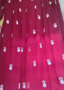 Maroon Embroidered Kurta Set