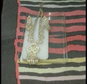 Rhinestone Necklace and Earring Set