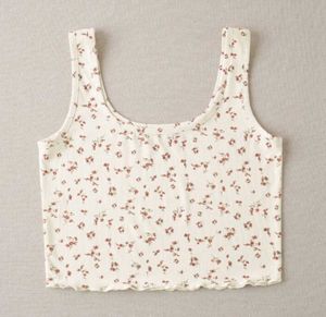 Cute Floral Print Crop Tank Top