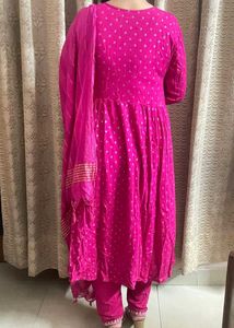 Embroidered Nyra cut Kurta Set with Dupatta