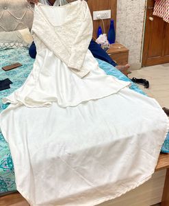 high and low white and cream dress Unique self designed