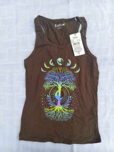 Brown Shein Racerback Tank Top