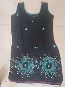 Black Kurta with Embellished Design