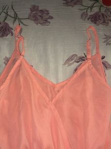 Coral Wrap Top