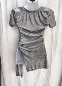 Sparkly Silver Tie-Up Tunic Top