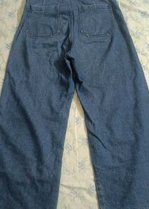 Wide Leg Blue Denim Jeans