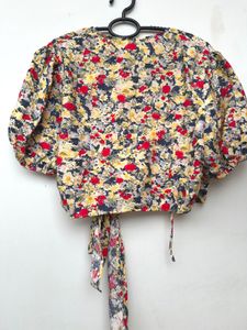HnM Floral wrapped Cropped Tops