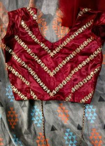 Maroon Floral Print Lehenga Choli Set