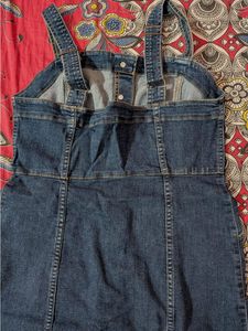 Denim Button-Front Pinafore Dress