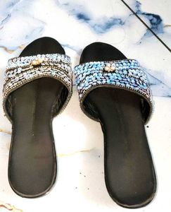 Embellished Slide Sandals