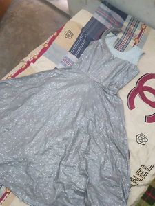Sparkling Grey Evening Gown