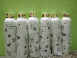 Floral Printed Black Water Bottle