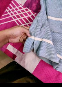 Cozy Blue V-Neck Knit Sweater