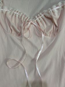 Pink Mini Dress with Lace Trim