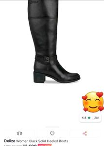 Classic Black Leather Knee-High Boots