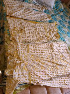 Floral Print Top free dupatta and afgani