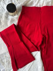 Y2K red boot cut pant