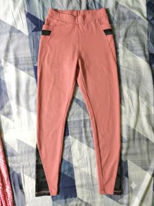Dusky Pink &amp; Camo Mesh Gym Tights