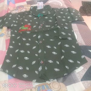 Stylish Leaf Print Shirt for Boys