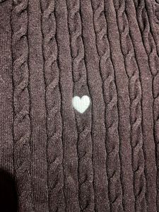 H&amp;M cute embroided burgundy cable knit sweat