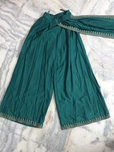Embroidered Palazzo with attached Pallu