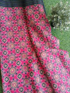 Elegant Pink and Green Saree