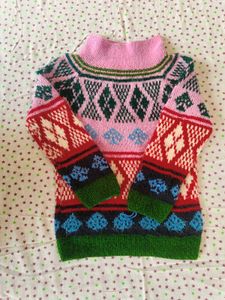 Colorful Patterned Knit Sweater