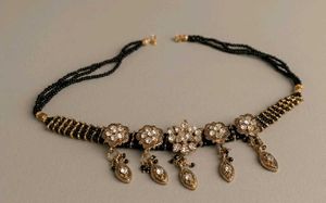 Traditional Black and Gold Floral Choker