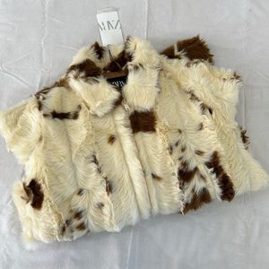 Zara animal print Faux Fur Jacket