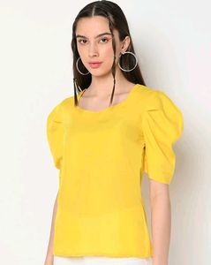 Bright Yellow Puff Sleeve Top