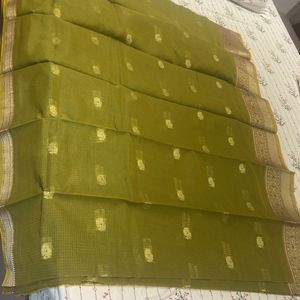 Elegant Olive Green Saree