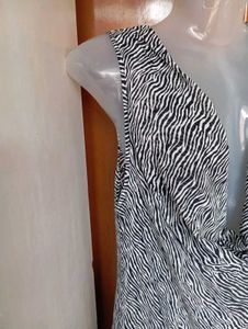 Stylish Zebra Print Cowl Neck Mini Dress