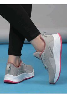 Stylish Gray &amp; Pink Running Shoes
