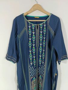 Navy Blue Printed Kurta (Women)