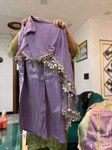 Elegant Lavender Dupatta with Mirror Work