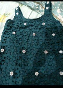 Elegant Teal Chikankari Kurta Set