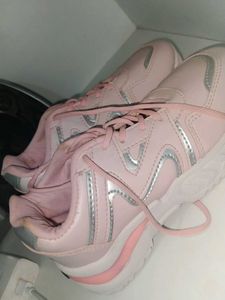 Pink and Silver Sneakers
