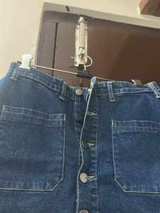 Classic Blue Denim A-Line Skirt