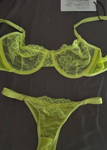 Neon Lace Bra &amp; Thong Set