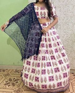Elegant Floral Print Lehenga Choli Set