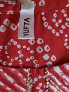 Bandhani Print "Yufta" Cotton Kurta Set