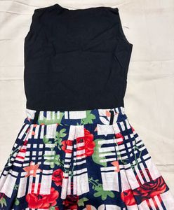 black Floral Printed Dress