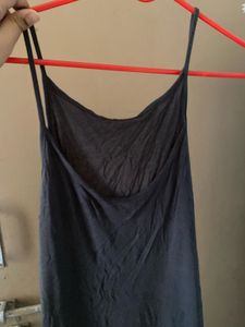 Sleek Black Spaghetti Strap slip dress