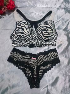 Imported Zebra Print Lingerie Set
