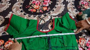 Elegant Dark Green Saree with Red Border