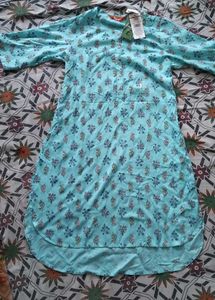 🆕️ Aqua Blue Printed Kurta