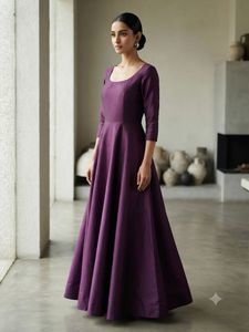 Elegant Purple Anarkali Gown