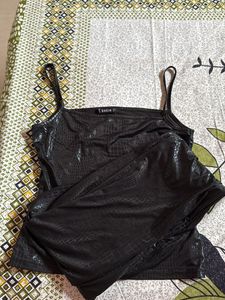 SHEIN Black Crocodile Print Mini Dress
