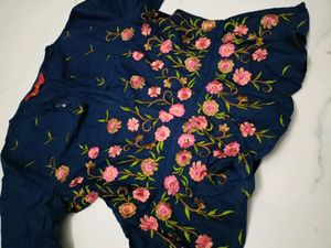 Alena Navy Blue Kurta With Jacket