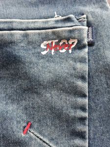 Men's Distressed Blue Denim Jeans